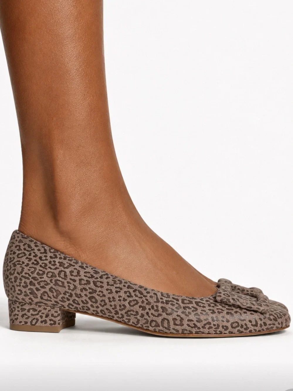 NWOT ANN MASHBURN Leopard Print Square-Toe Women’s Flats Size EU38.5